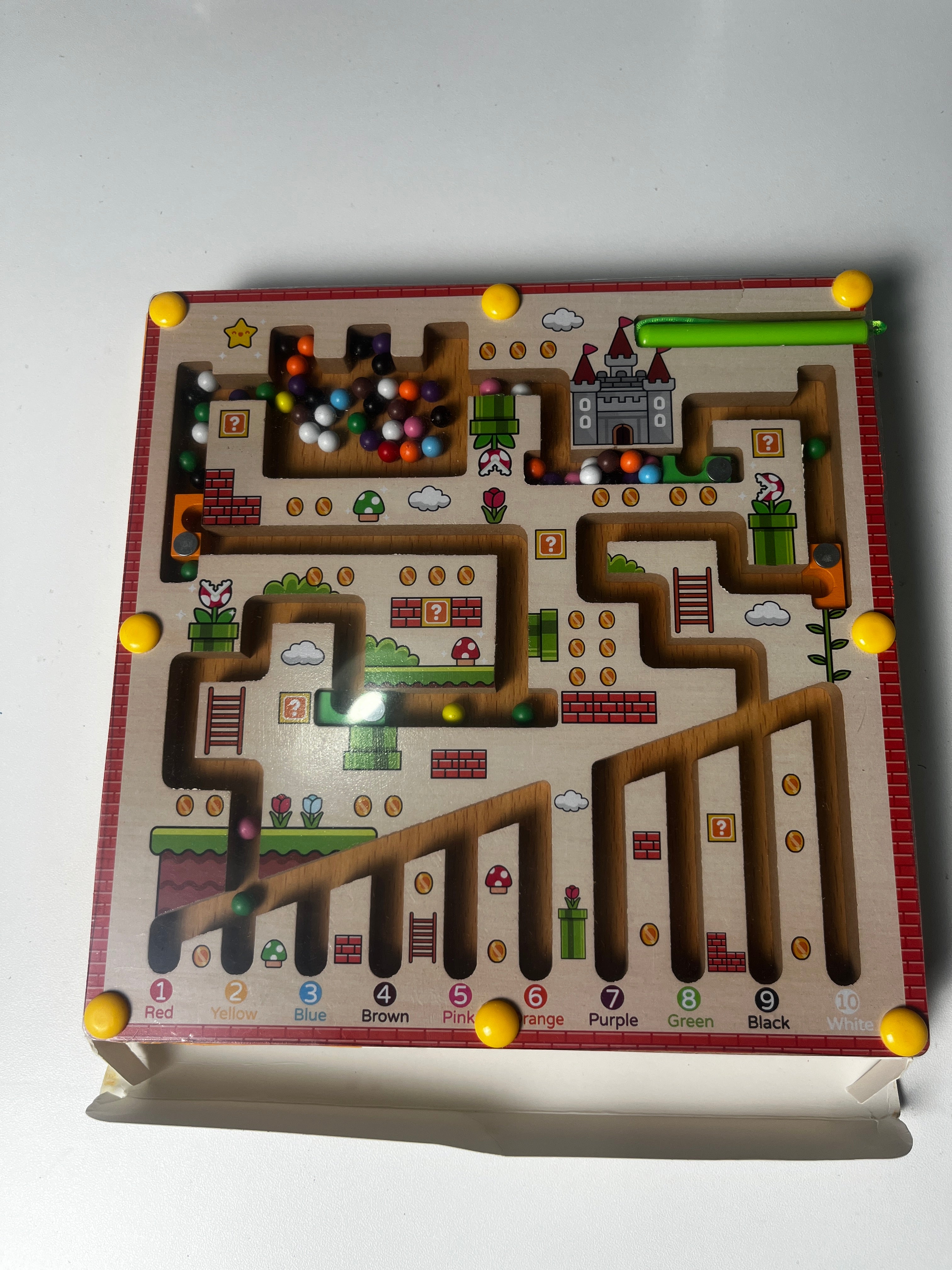 Magnetic maze counting beads